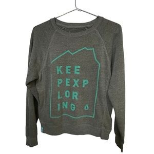 Retro High End Lightweight Keep Exploring Hume Gray Sweatshirt Women’s S